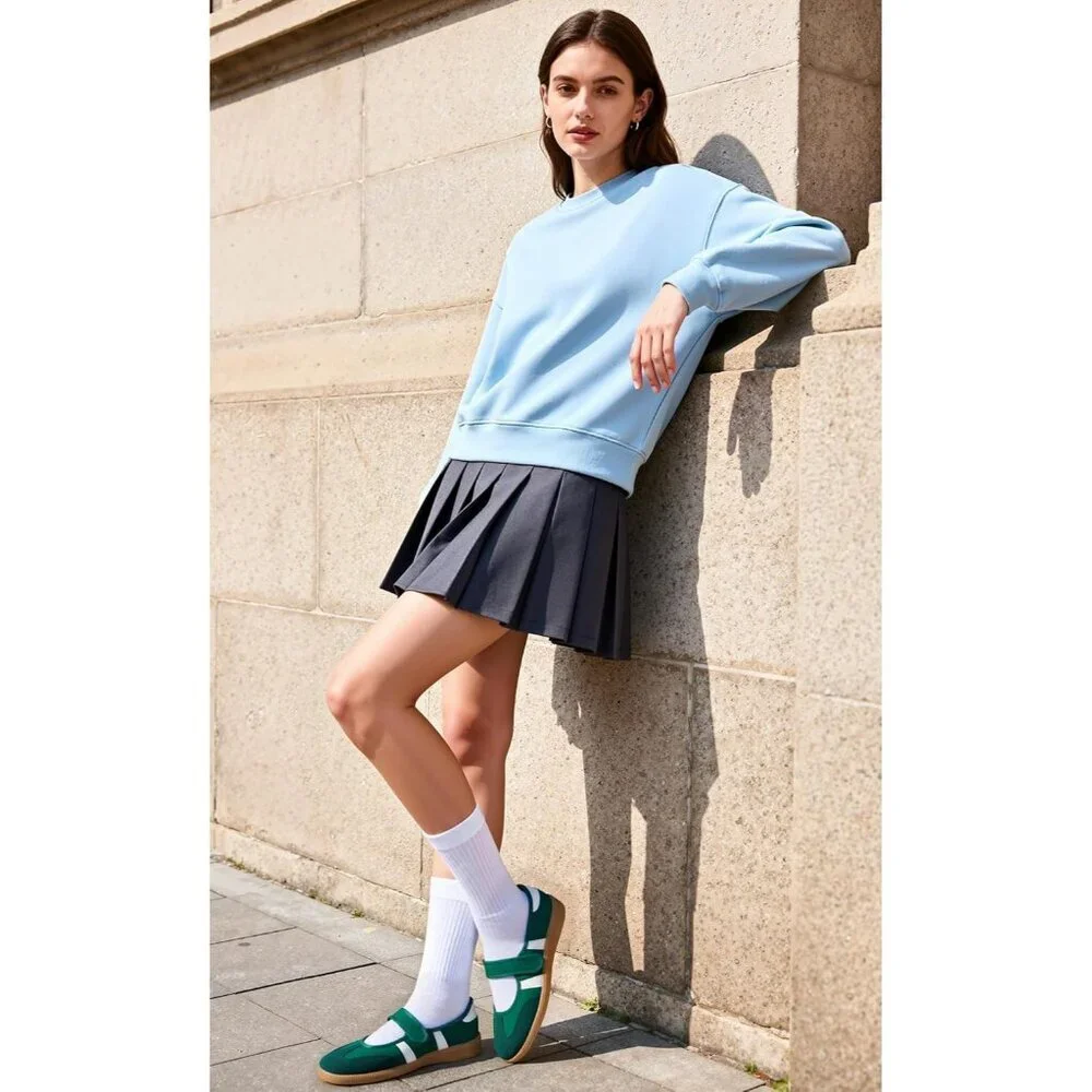 Women's Green Comfortable Casual Lightweight Slip On Footwear Retro Sneakers - Picture 6 of 8